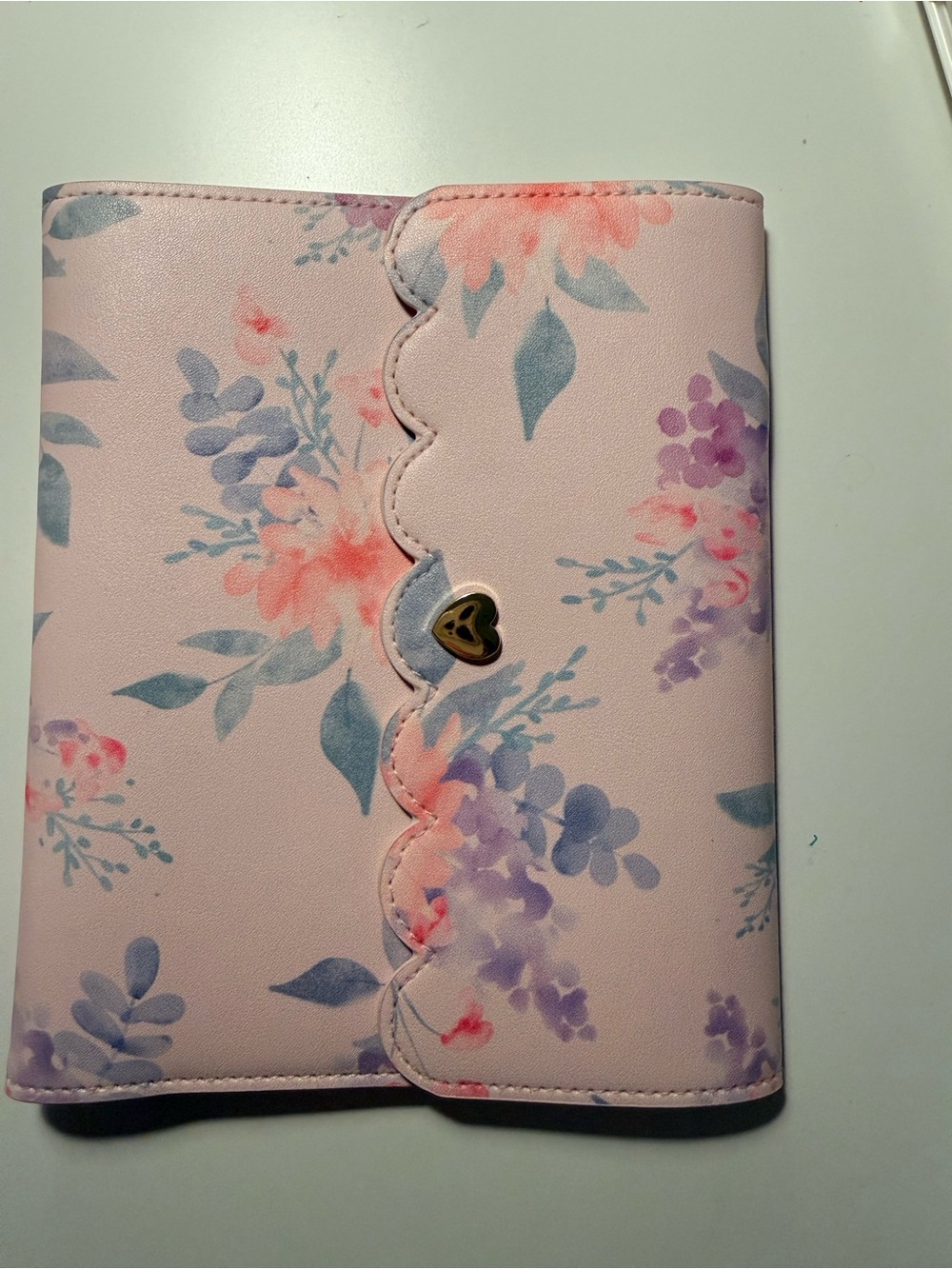 Simply gilded Floral Pink Scalloped travelers notebook folio cover